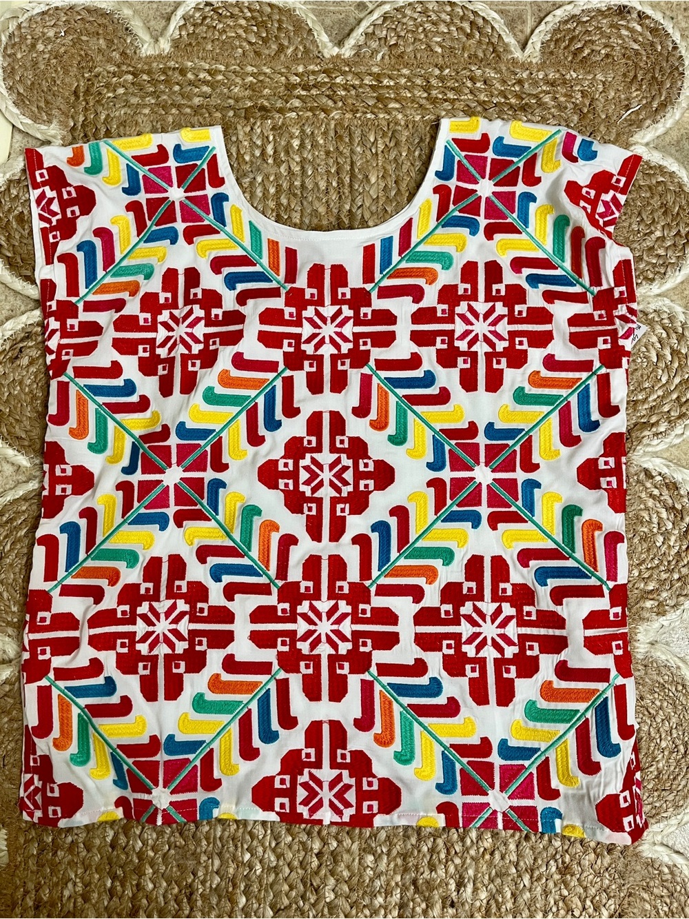 Sz M J Marie Mexican Embroidered Colorful Shirt - Picture 6 of 11